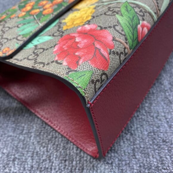 100% Authentic GUCCI Padlock Multicolor Tian Print GG Canvas Shoulder Bag - Picture 8 of 16